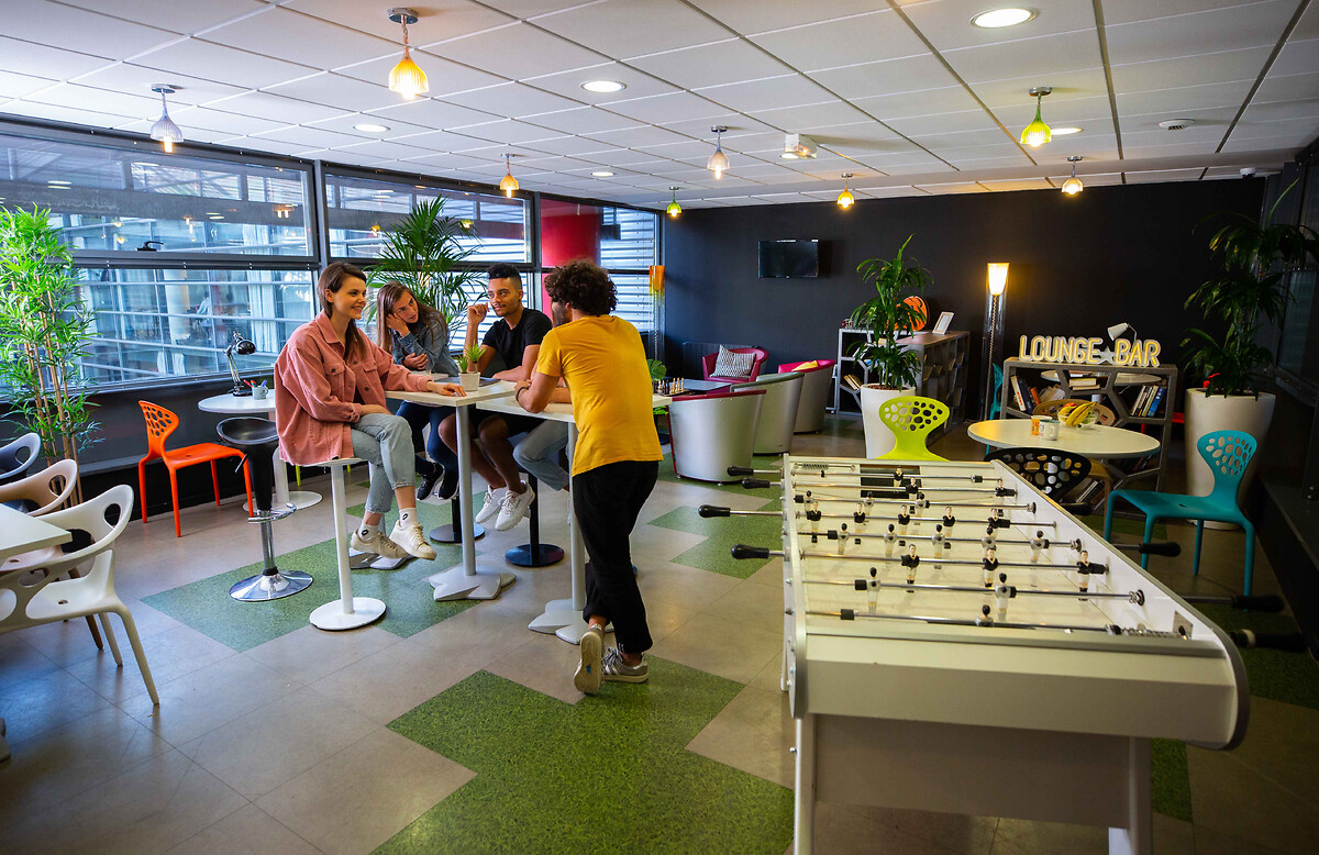 Lounge with table soccer in the student residence Lille Euralille