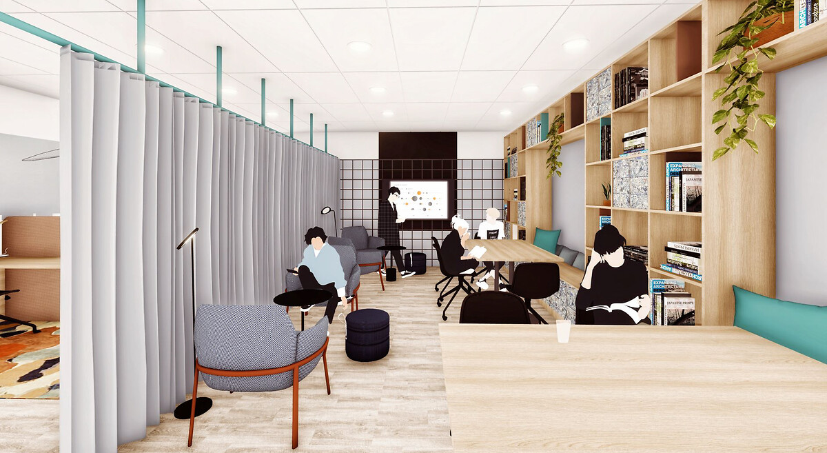 Espace lounge de la nouvelle résidence étudiante YouFirst Campus à Ivry sur Seine
