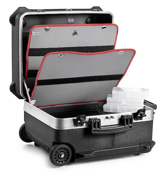VALISE CONTAINER A ROULETTES SERRURES TS