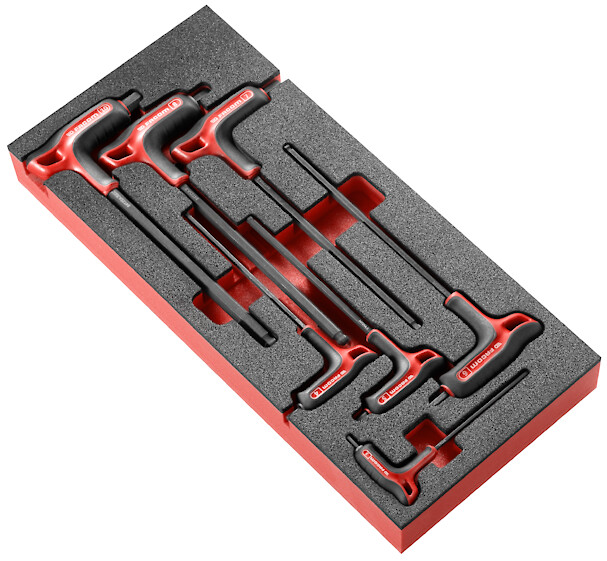 MODULE MOUSSE 7 CLÉS MÂLES POIGNÉE EN T 6 PANS TÊTE SPHÉRIQUE