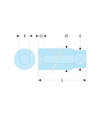 DOUILLE 3/4' LONGUE 6P 30MM