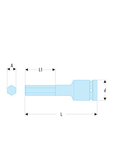 DOUILLE IMPACT 3/4' TVS HEXAGON 17MM